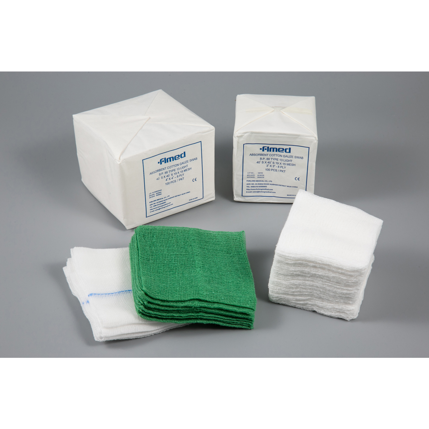Disposable Medical Gauze Swab Pack of 100 from China manufacturer