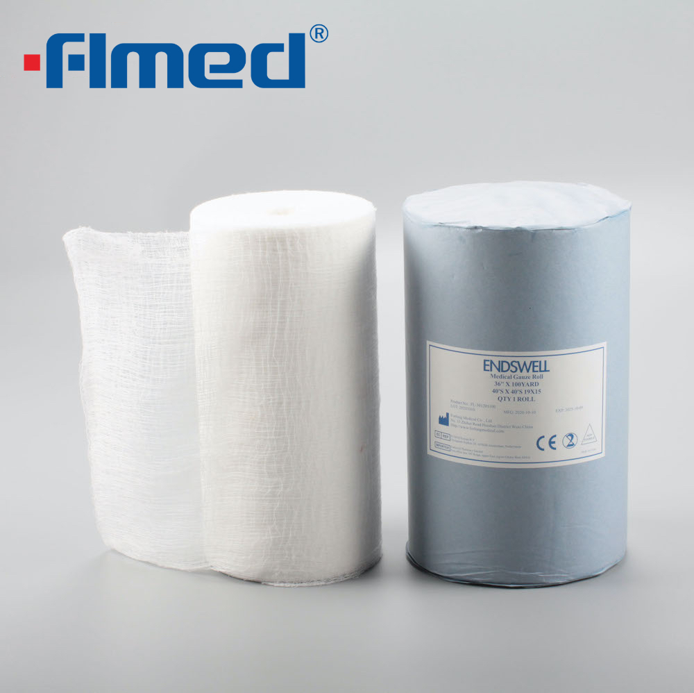 36' X 100 Yards 4ply Surgical Absorbent Cotton Gauze Roll from China manufacturer Forlong Medical